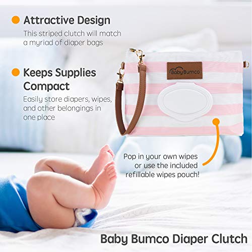 Bumco Diaper Clutch & Mini Baby Bum Brush Bundle (Pink/Gray)