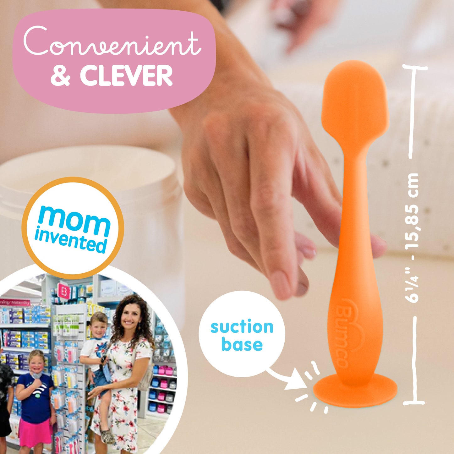 Bumco 2-Pack Full-Size Baby Bum Brush Bundle (Orange/Pink)