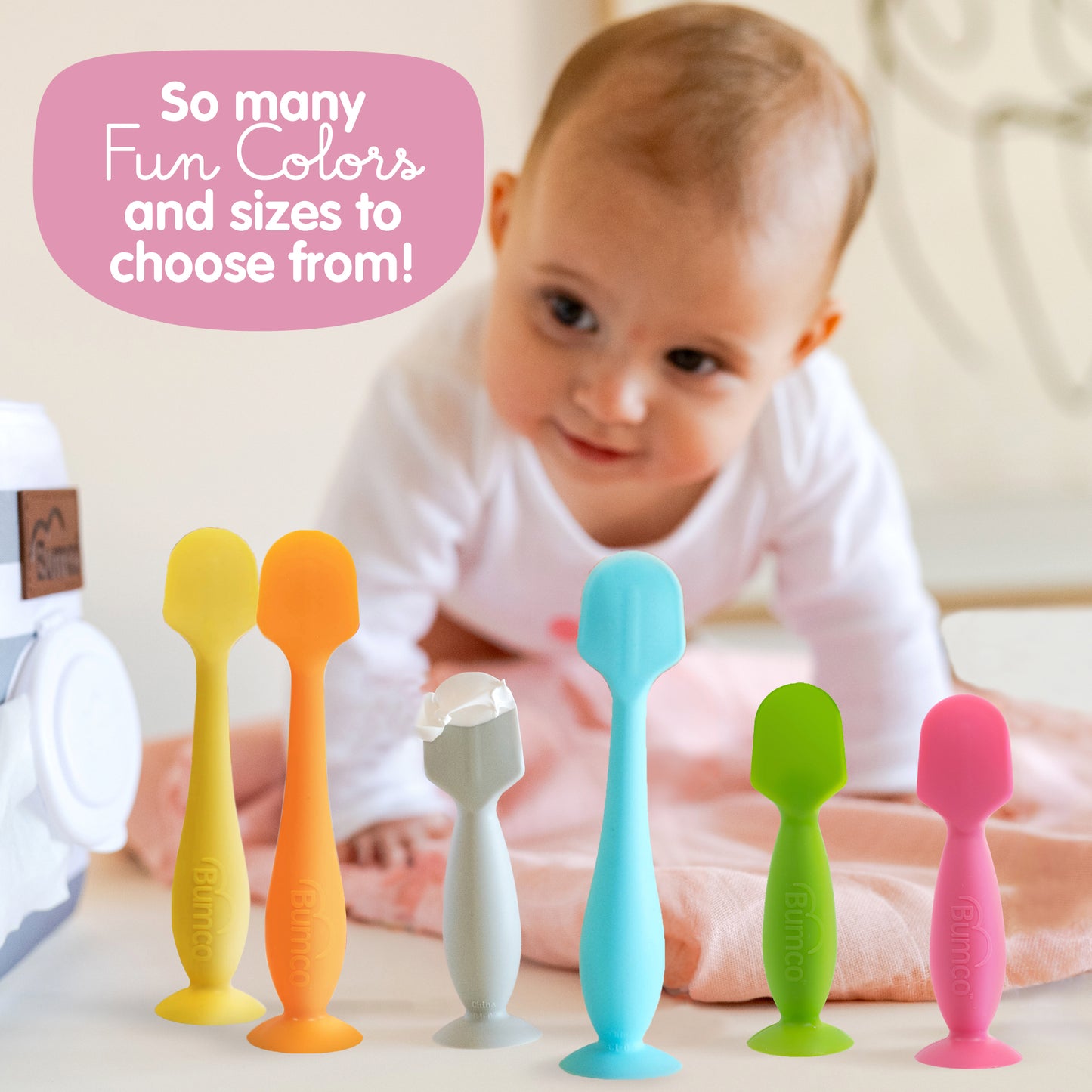 Bumco 2-Pack Full-Size & Mini Baby Bum Brush Bundle (Blue/Gray)
