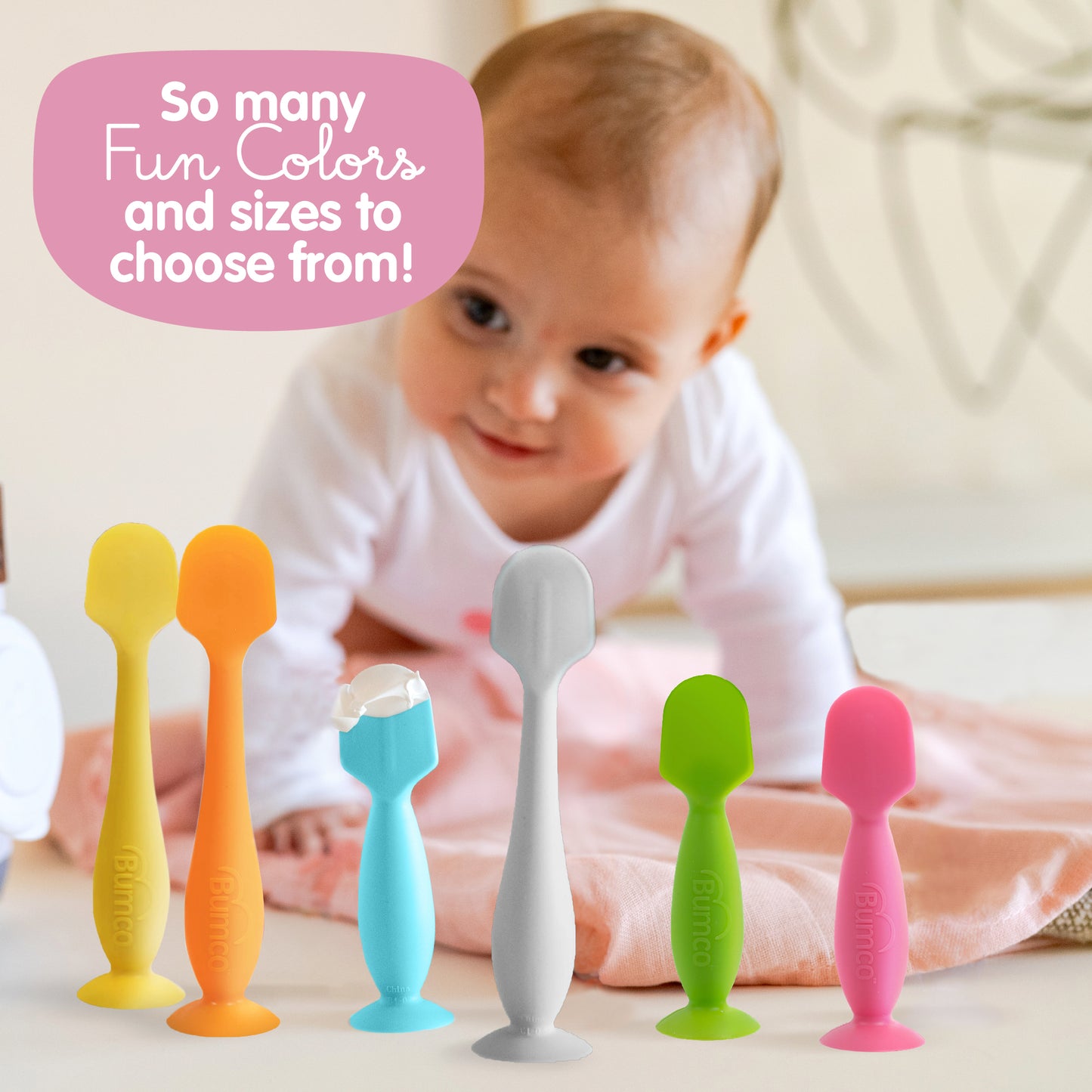 Bumco 2-Pack Full-Size & Mini Baby Bum Brush Bundle (Gray/Blue)