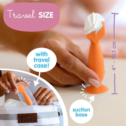 Bumco Mini Baby Bum Brush with Travel Case (Orange)