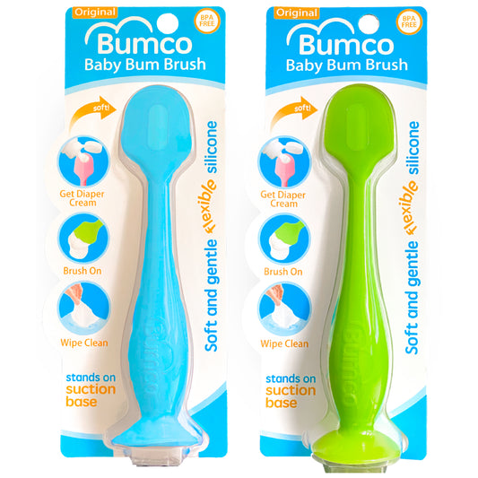 Bumco 2-Pack Full-Size Baby Bum Brush Bundle (Blue/Green)