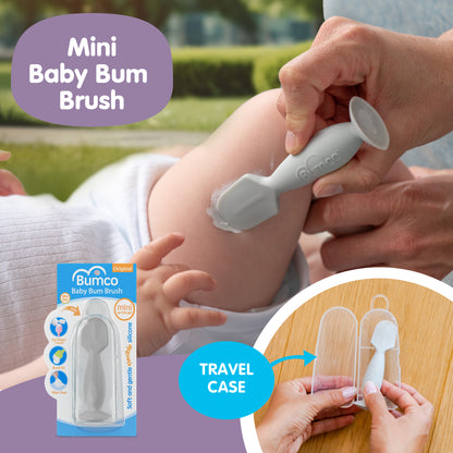 Bumco Diaper Clutch & Mini Baby Bum Brush Bundle (Gray/Gray)
