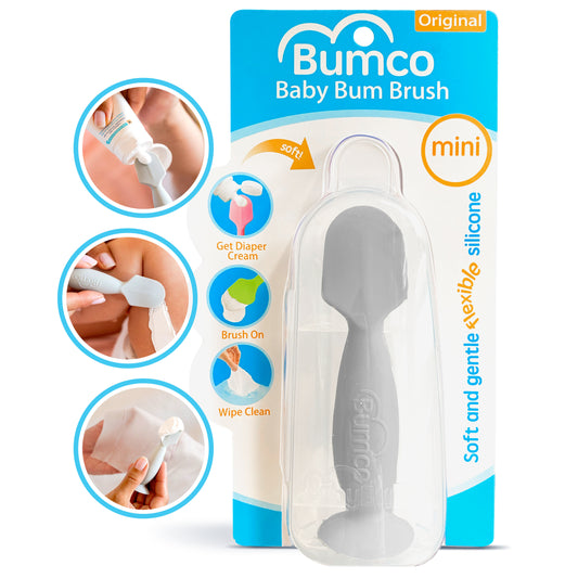 Bumco Mini Baby Bum Brush with Travel Case (Gray)