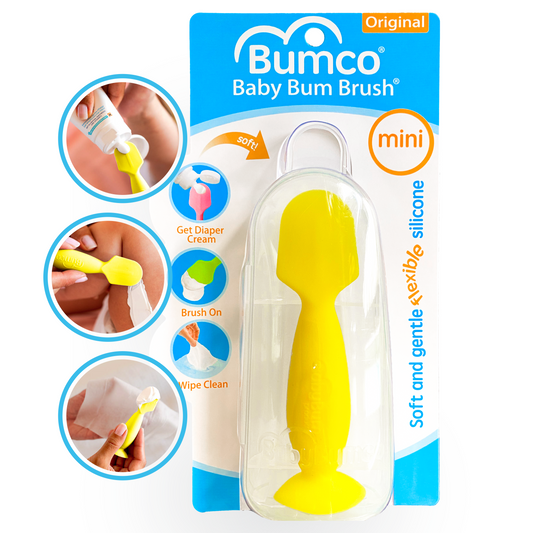 Bumco Mini Baby Bum Brush with Travel Case (Yellow)