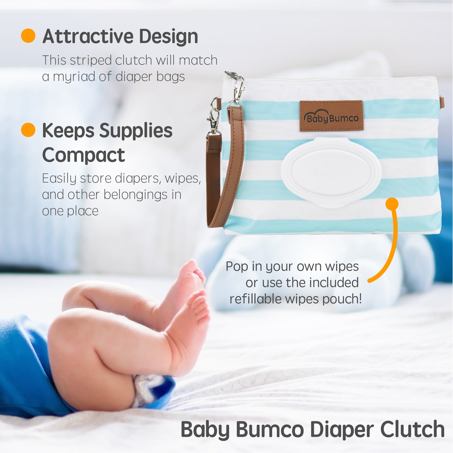 Bumco Diaper Clutch (Blue Stripe)